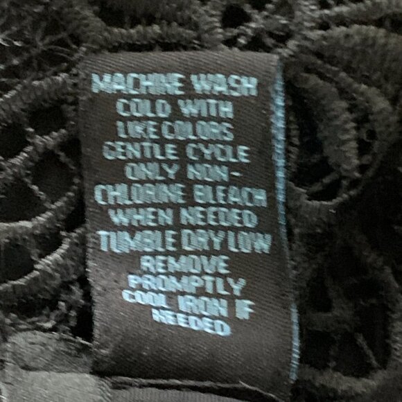 Saint Tropez West 2-Part Top Embroidered/Crochet Lace Rose Back L Black 61J - Picture 7 of 7